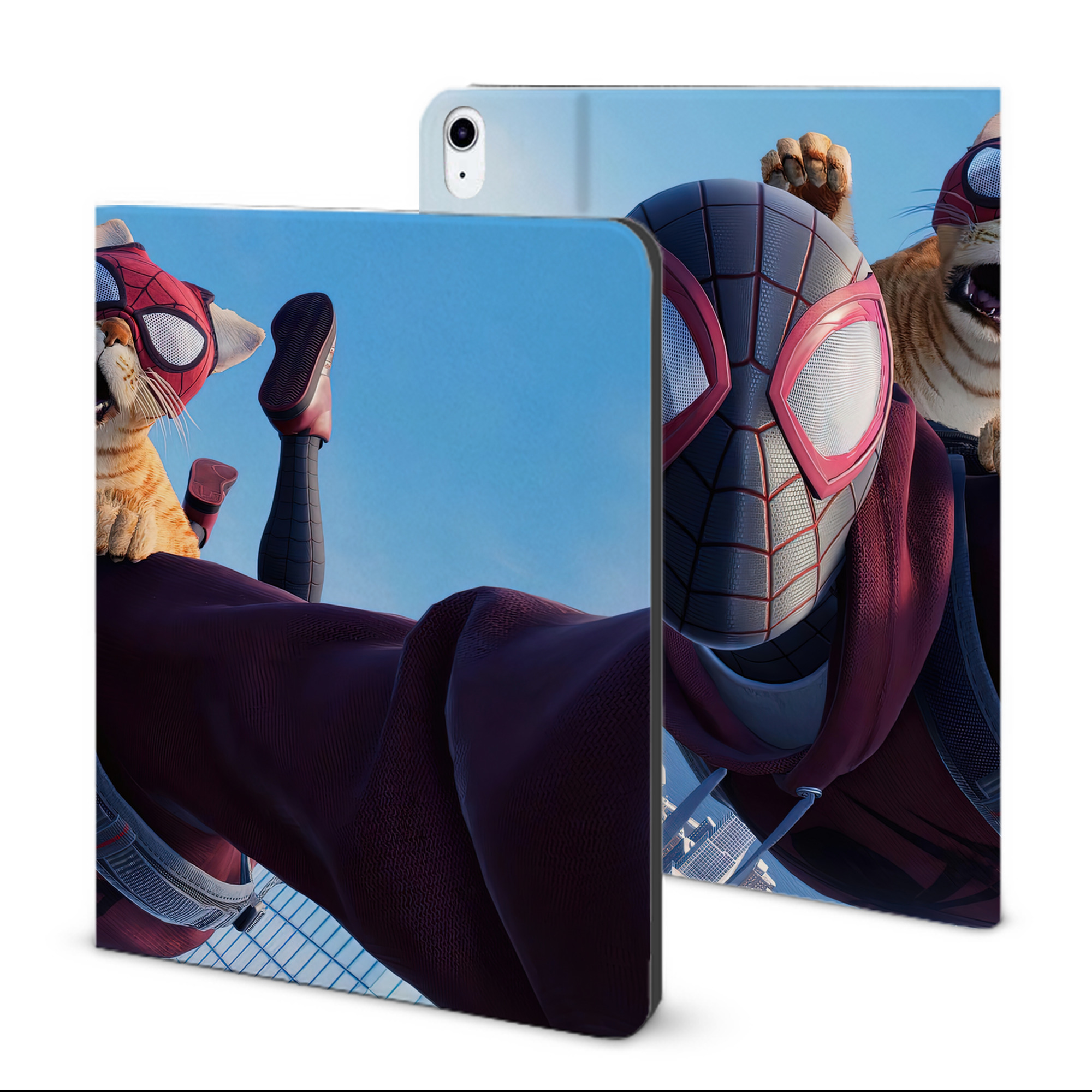 （画像用） Spider Man スパイダーマン IPad ケース ブック型 PUレザー TPU 耐衝撃 軽量 薄型 ペン収納なし 全面保護 IPad 各モデル対応